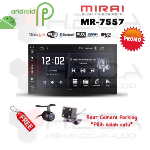 Foto Produk MIRAI MR-7557 Android 7" Head Unit Double din Tape MR7557 + Camera dari High End Car Audio