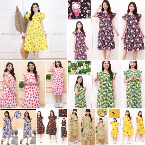 Foto Produk DASTER KATUN JEPANG LENGAN PENDEK MOTIF KARAKTER BAJU TIDUR dari zedikagrosir