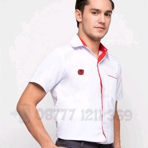 Foto Produk baju kemeja seragam honda pria lengan pendek size S, M , L - Putih, S dari D'Flower
