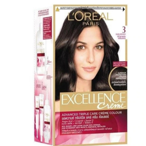 Foto Produk L'oreal Excellence Creme Pewarna Rambut - 3 Dark Brown Fitur Produk dari evi rahayu