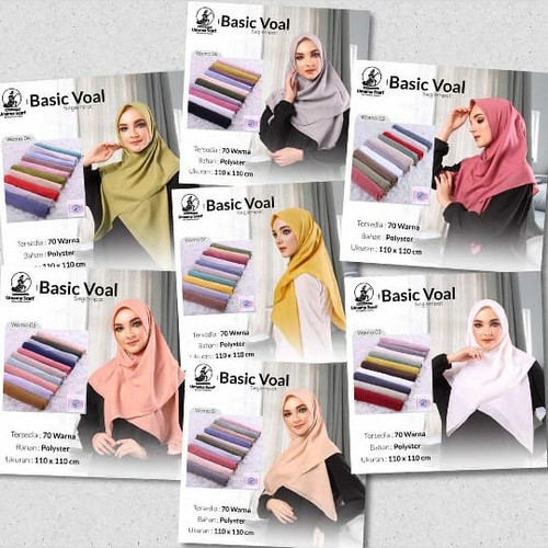 Foto Produk Hijab jilbab kerudung segi empat basic voal by umama scraf dari karunia muslim