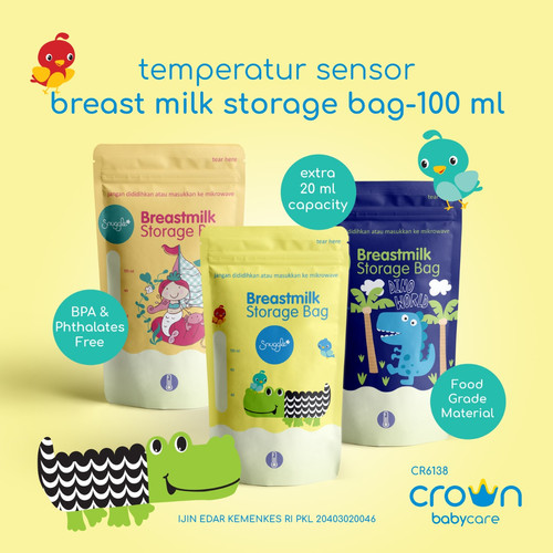 Foto Produk CROWN Breastmilk Storage Bag 120ml 30pc/ Kantong Asi CR 4238 - Fairy dari Jungle Babyshop