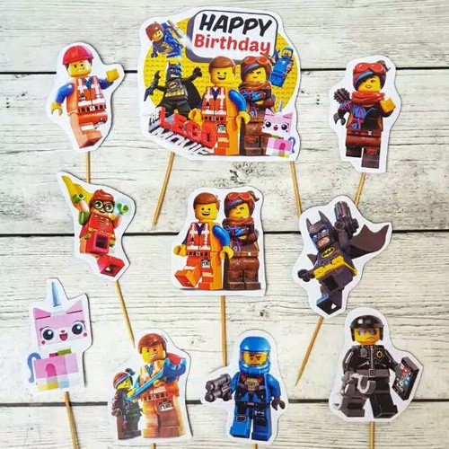 Foto Produk satu set topper toper cake hiasan kue ulang tahun karakter lego dari recht shop