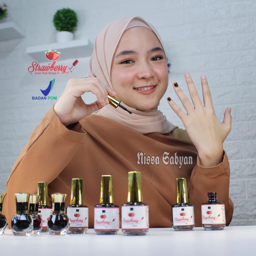 Foto Produk GROSIR Strawberry Nail Henna All Color Semua Warna Kutek Halal Hena dari Purra Store