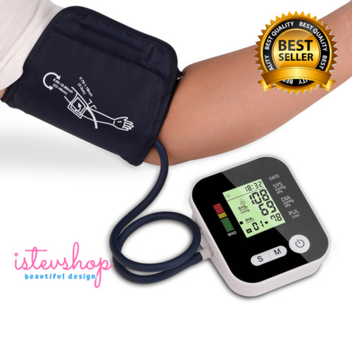 Foto Produk ALAT PENGUKUR TEKANAN DARAH TENSIMETER DIGITAL / TENSI METER DIGITAL - Hitam dari I-STEV Shop