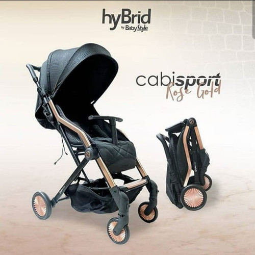 Foto Produk Hybrid Cabi Sport Black Rose Gold Stroller Kereta Dorong Bayi dari Huggy Baby