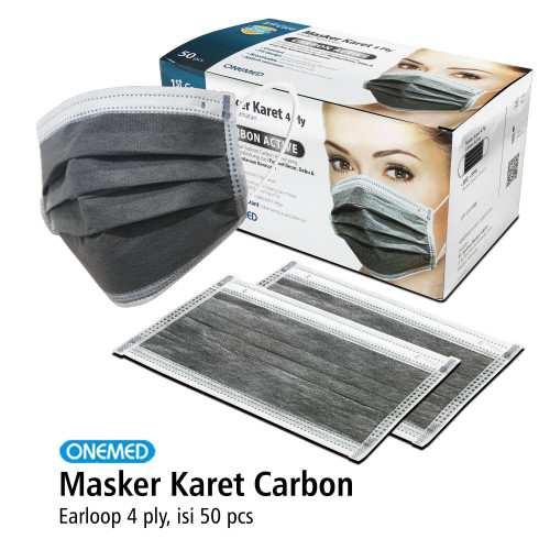 Foto Produk Masker Karet 4ply Carbon Active OneMed box 50pcs dari OneMed-Medicom