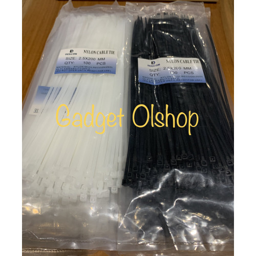 Foto Produk Kabel Ties 2.5x200mm - Kabel Ties 20cm Tipis - Kabel Tis Serut dari Gadget olshop