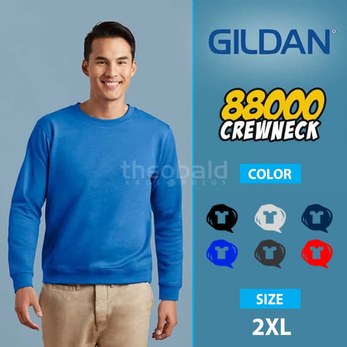 Foto Produk SWEATER GILDAN 88000 Crewneck SIZE 2XL dari Kaos Polos Theobald