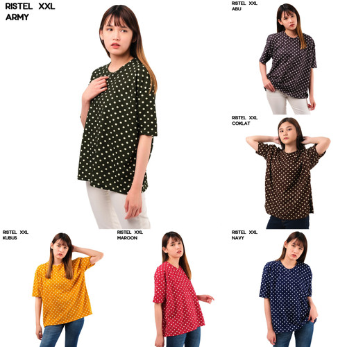 Foto Produk Ristel Polkadot Blouse XXL dari Wallsticker shop