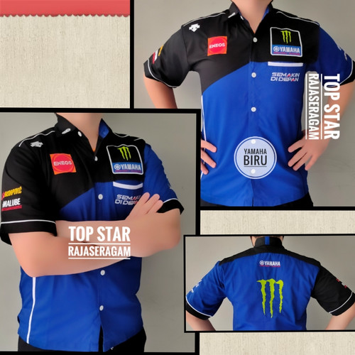 Foto Produk Baju Seragam Otomotif Yamaha, Baju Komunitas Moto GP, Kemeja Bordir F1 dari Top Star