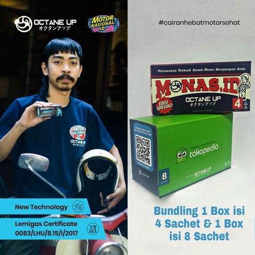 Foto Produk Bundling Octane Up Motor Nasional isi 4 Sachet dan Box isi 8 Sachet dari Octane Up Official