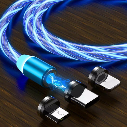 Foto Produk KABEL CAS MAGNET 3 IN 1 LED 2A / MICRO USB / TYPE C / IPHONE / CAS HP - Silver dari Rpm Jakarta