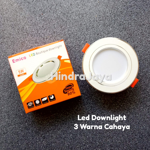 Foto Produk Lampu Led Downlight 5W Tricolor / 3 Warna Cahaya dari Hindrajaya