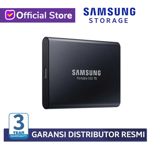 Foto Produk Samsung Portable SSD T5 1TB External Harddisk / harddrive - MU-PA1T0B dari Samsung Storage Official
