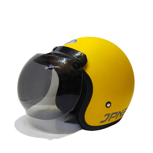 Foto Produk HELM BOGO RETRO JPN KUNING DOFF (KACA CEMBUNG SMOKE) dari VICTORY HELM
