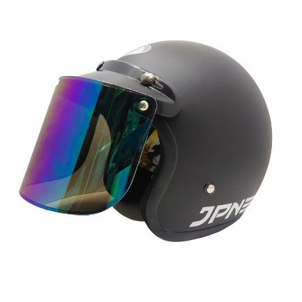 Foto Produk HELM BOGO JPN HITAM DOFF KACA DATAR RAINBOW dari VICTORY HELM