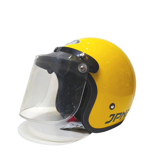Foto Produk HELM BOGO JPN RETRO KUNING GLOSSY (FLAT VISOR CLEAR) dari VICTORY HELM