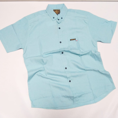 Foto Produk kemeja pria simpel lengan pendek warna biru muda - Biru Muda, M dari dr.jeans