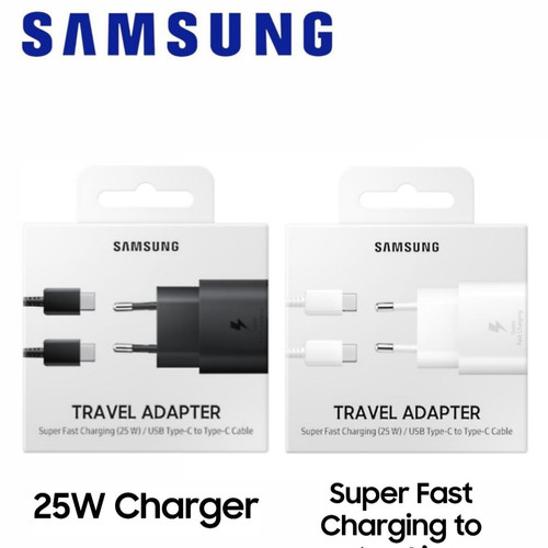 Foto Produk 100% original samsung 25w Super Fast Travel Adapter With type C Cable - Putih dari UNCLE TOBY SHOP