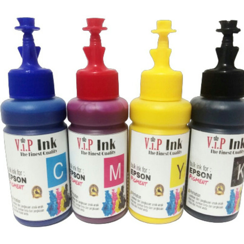 Foto Produk Paket Tinta Epson Pigment 4 Botol Vip ink Grade A Korea Quality dari Mitraink
