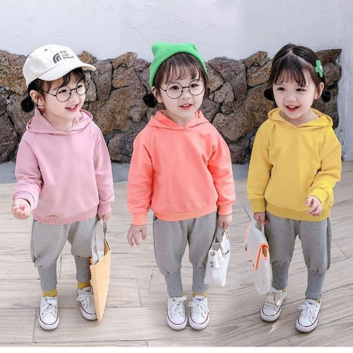 Foto Produk IMPORTED COCO BUN HOODIE SET baju anak cewe perlengkapan babeebabyshop - yellow, 1-2tahun dari babeebabyshop2