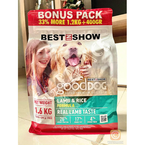 Foto Produk Best In Show Good Dog Lamb & Rice 1,6kg - Makanan Anjing dari GG Palace