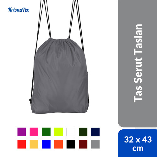Foto Produk Tas Serut Drawstring Bag Anti Air ( Waterproof ) Gym bag - Putih dari KrisnaTex