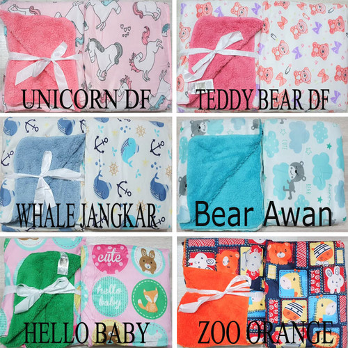 Foto Produk Selimut Bayi Double Fleece | Selimut Anak Double Fleece Tanpa Topi - Hello Kitty DF dari Lunar Baby Shop