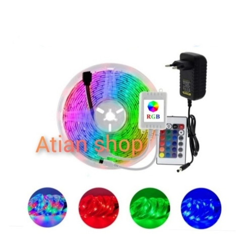 Foto Produk lampu LED strip RGB 5 meter + controller+ adaptor dari Atianshop