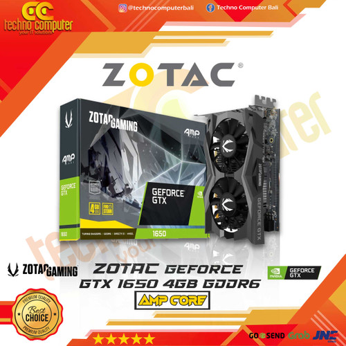 Foto Produk ZOTAC GAMING GeForce GTX 1650 AMP CORE 4GB GDDR6 dari Techno Computer Bali