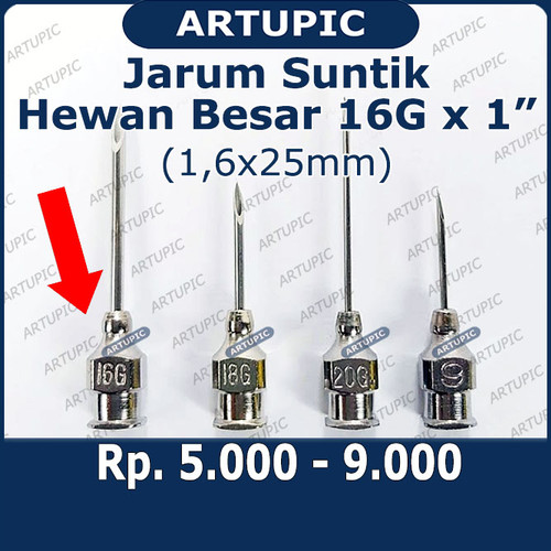 Foto Produk Jarum Suntik Hewan Besar 16G x 1 inch Vaksin Ternak Sapi Babi Needle dari ArtupicPeralatanPeternak