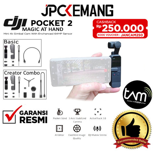 Foto Produk DJI Pocket 2 DJI Osmo Pocket 2 Action Camera GARANSI RESMI dari JPCKemang