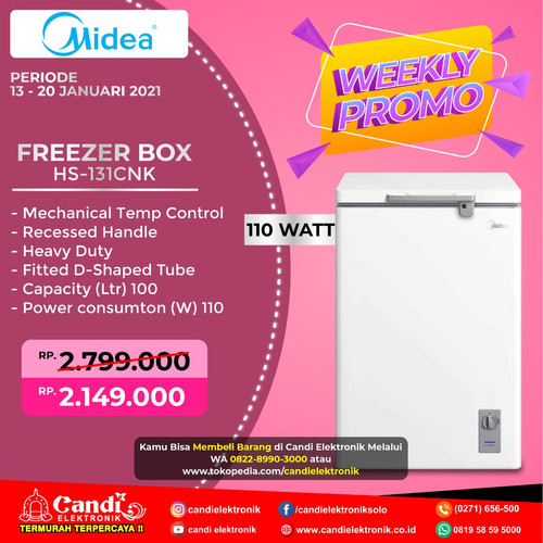 Foto Produk MIDEA BOX FREEZER HS-131CNK-PROMO dari Candi Elektronik Solo