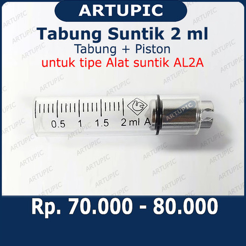 Foto Produk Tabung Suntik 2 ml Suku Cadang Alat Suntik TABUNG AL2A Piston Karet dari ArtupicPeralatanPeternak
