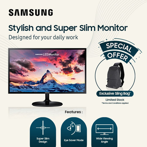 Foto Produk Samsung Monitor 24" S24F350FHE S24F350 24F350 dari silicon ONE Computer