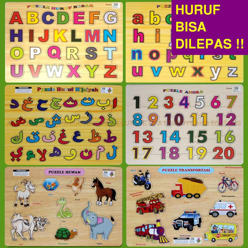 Foto Produk Puzzle Alphabet Huruf Kayu - Mainan Anak Edukasi Puzle Puzel Murah - 01. HURUF BESAR dari Mainan Edukasi Aika Edutoys