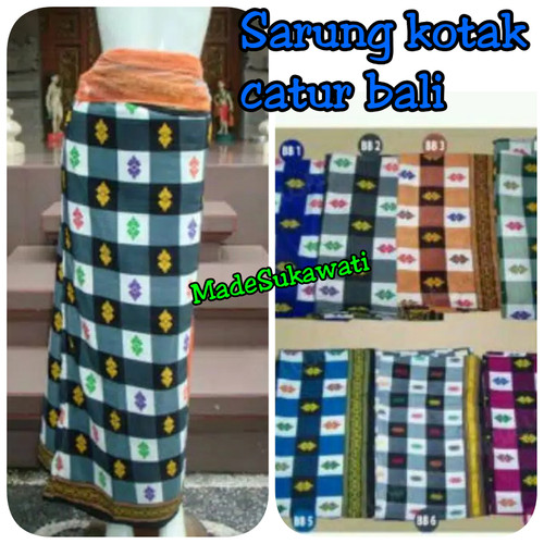 Foto Produk sarung catur khas bali - kotak bermotif, Hitam dari made sukawati