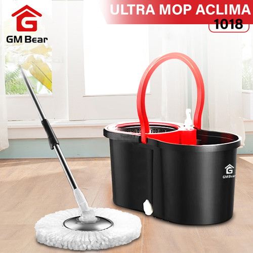 Foto Produk GM Bear Spin Mop Hitam 1018-Ultra Mop Aclima Black dari GM Bear