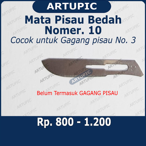 Foto Produk Mata Pisau Bedah Nomer 10 Surgical Blade Bisturi Scalpel Bedah Operasi dari ArtupicPeralatanPeternak