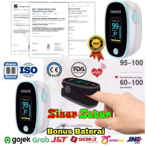 Foto Produk Oximeter Fingertip Oxymeter Pulse Pengukur Kadar Oksigen Detak Jantung dari Sinar Subur Elektronik