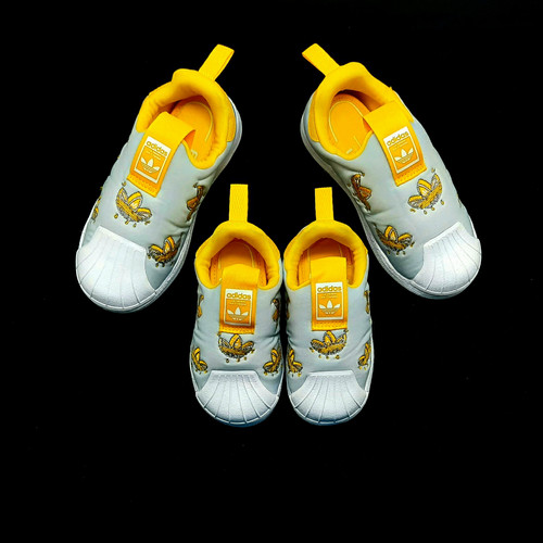 superstar slip on kids yellow