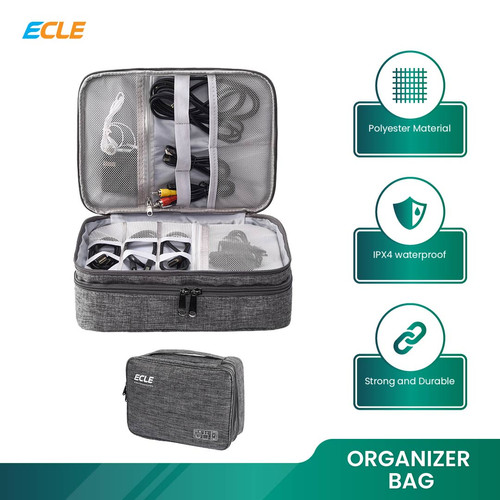 Foto Produk ECLE Storage Bag Waterproof Tas Aksesoris Gadget Portable Multifungsi - Abu-abu dari ECLE Official Store