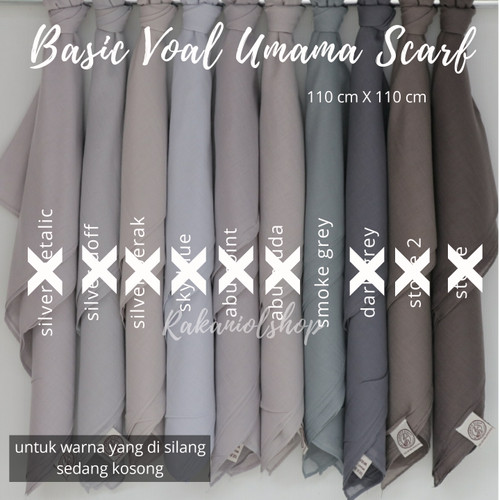 Foto Produk Jilbab segi empat Basic Voal umama Scarf part 2 - pilih warna dari TOSERBA RAKANI