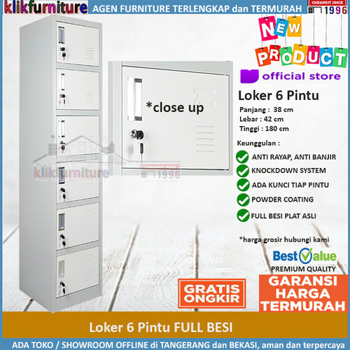 Foto Produk Lemari Loker Locker Cabinet 6 Pintu Full Besi SAPPPORO KOLN 6 dari klikfurniture