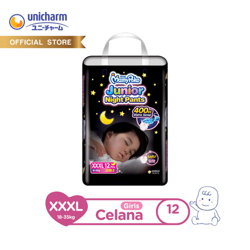 Foto Produk MamyPoko Popok Celana Junior Night Pants - XXXL 12 - Girls dari Unicharm Official Store