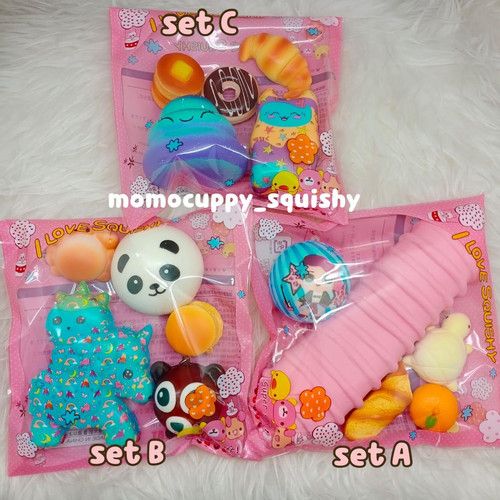 Foto Produk PROMO Squishy Paket Murah Spesial isi 5 dengan packaging ( slow soft) - Set A dari Momo Cuppy Shop