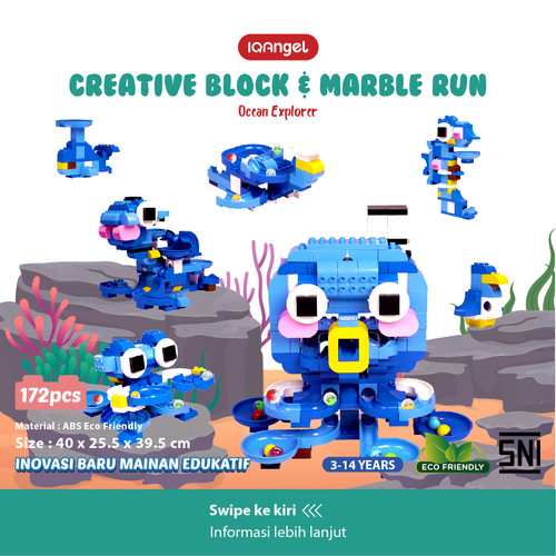 Foto Produk IQAngel Creative Block & Marble Run Toys Ocean Explorer / Mainan Lego dari KSM Baby and Kids