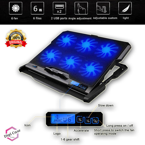 Foto Produk ICE COOREL Cooling Pad / Cooler Pad Laptop Gaming 6 Fan dari Digi Case