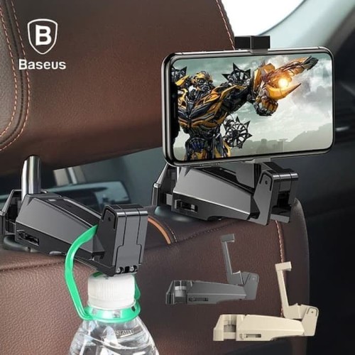 Foto Produk baseus backseat car mount hook phone bracket holder mobil original - Hitam dari Vilox